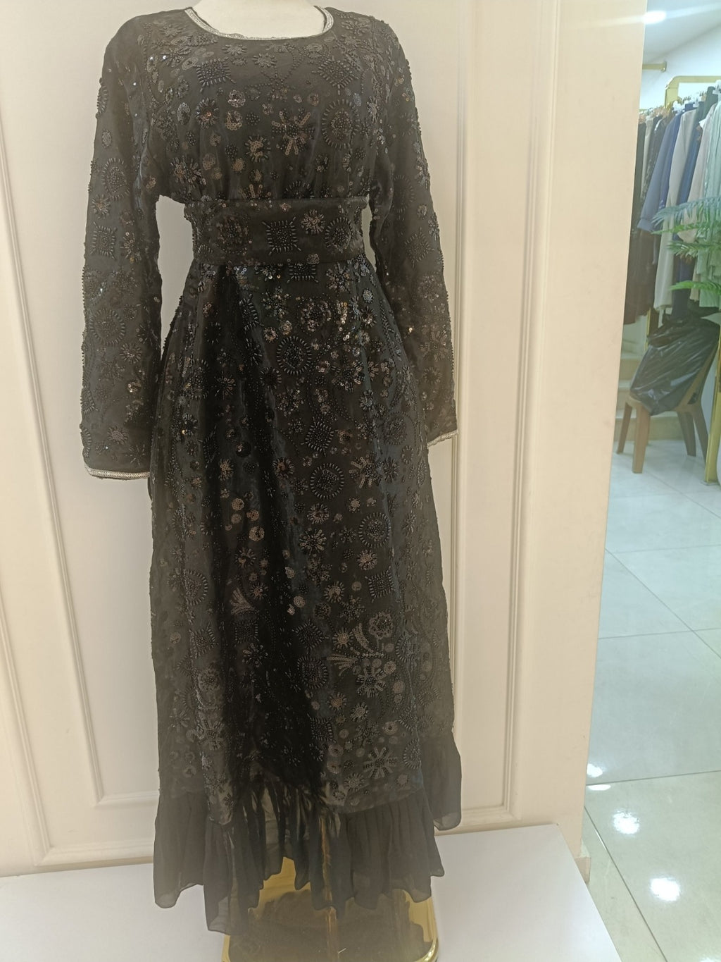 Chiffon Hand-Beaded Abaya