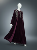 Luxury Gulf 2-Piece Velvet Abaya with Hand Beading
