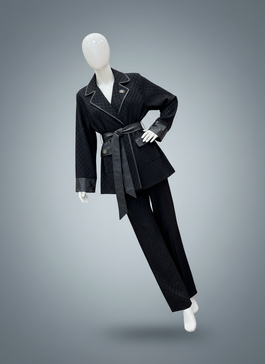 Bitcoin- Turkish 3-Piece Velvet Daily Set — Blouse, Pants & Jacket