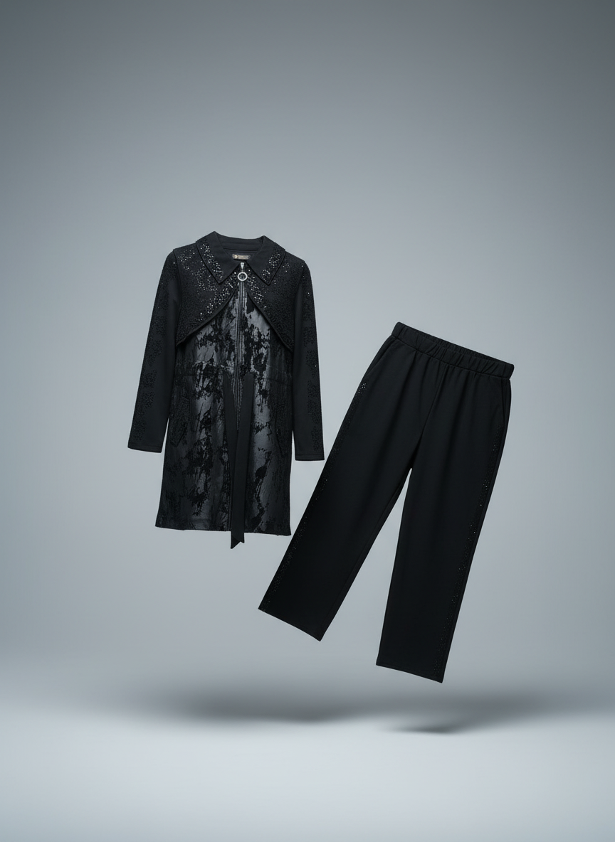 Vadi - Turkish 3-Piece Daily Set — Blouse, Pants & Vest