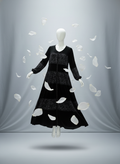 “Luxury gri velvet dress for women – elegant soft fabric, long sleeve design.”