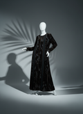 “Luxury brown velvet dress for women – elegant soft fabric, long sleeve design.”