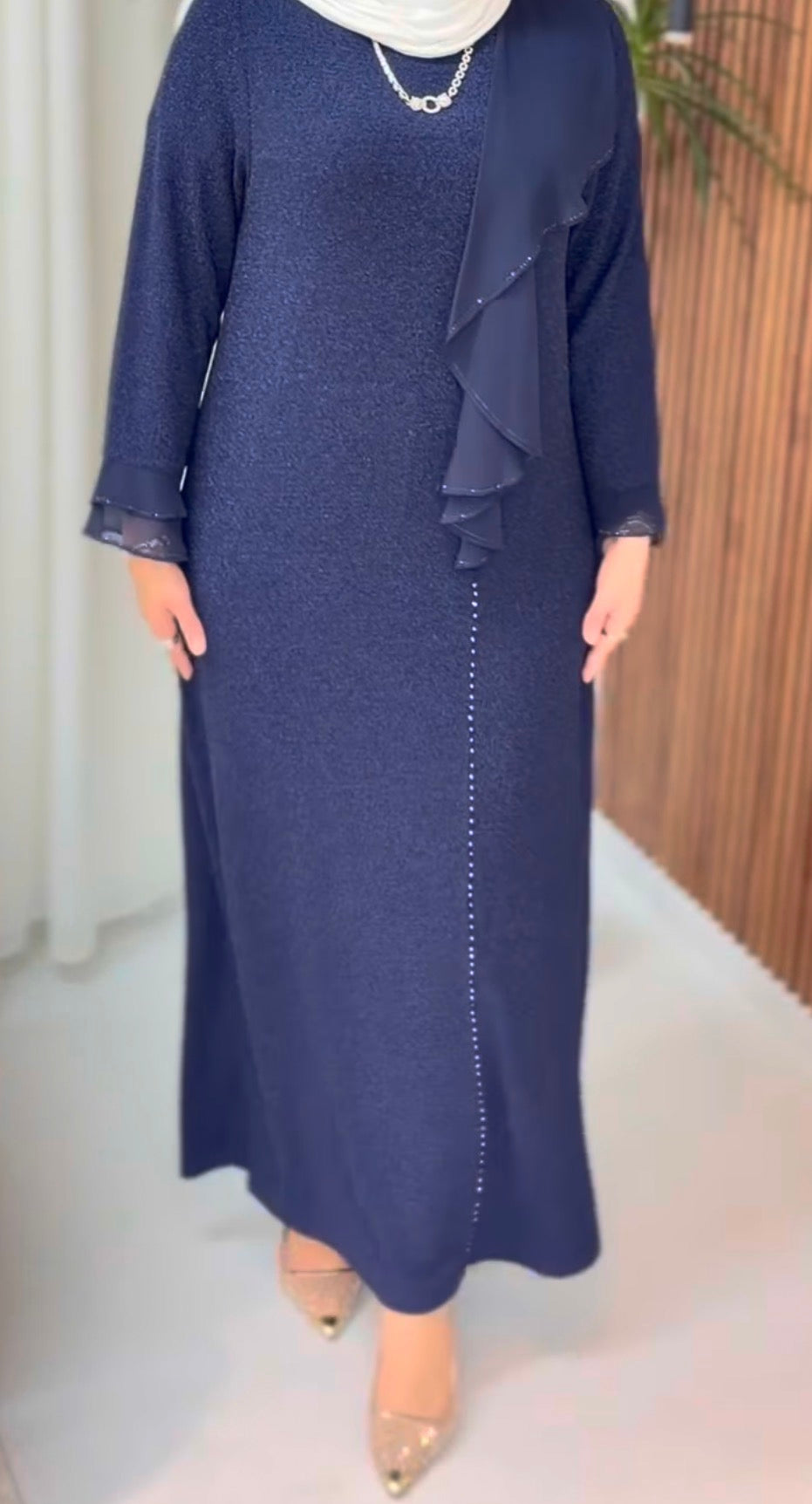 فستان كحلي بقماشة تركي 💙