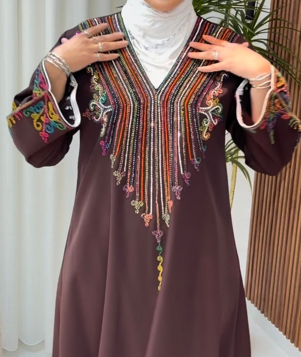 قفطان خليجي بقماشة مميزة ❤️