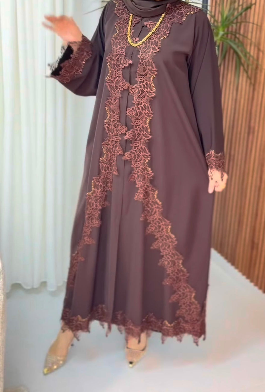 عباي خليجي بشك شيفون ١