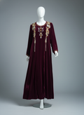 Luxury Gulf 2-Piece Velvet Abaya with Hand Beading