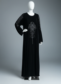 Luxury Gulf 2-Piece Velvet Abaya with Hand Beading