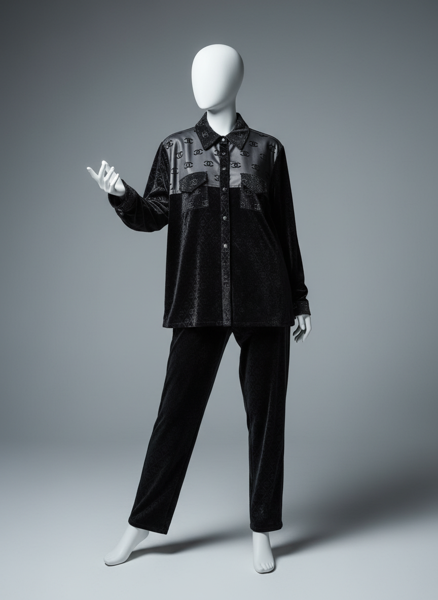 VADI-Turkish 2-Piece Velvet Daily Set — Blouse, Pants & Vest