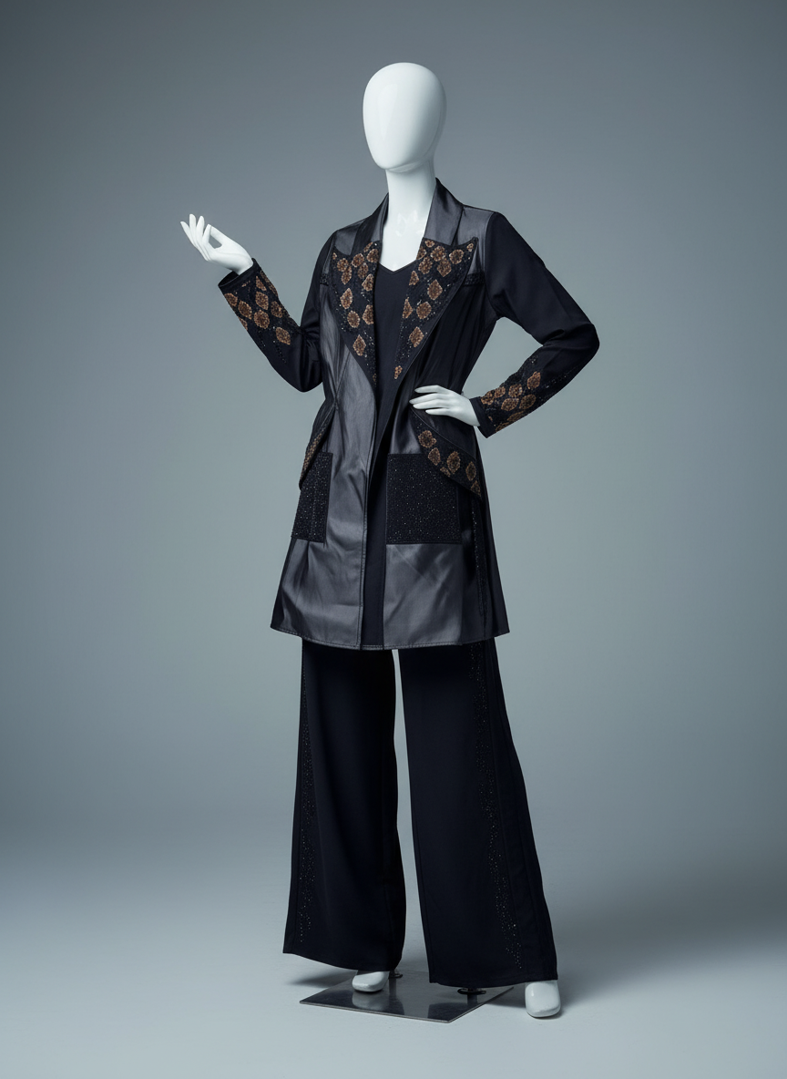 Vadi- Turkish 3-Piece Velvet Daily Set — Blouse, Pants & Vest