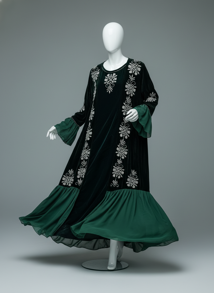 عباية ورد المخمل