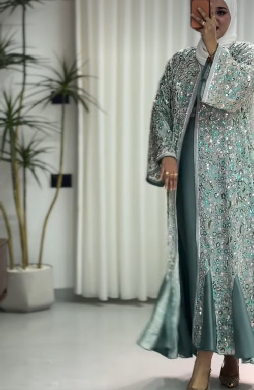 Embroidered Chiffon Two-Piece Abaya